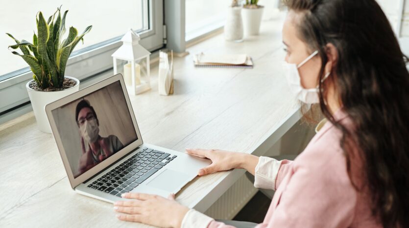 woman having a video call