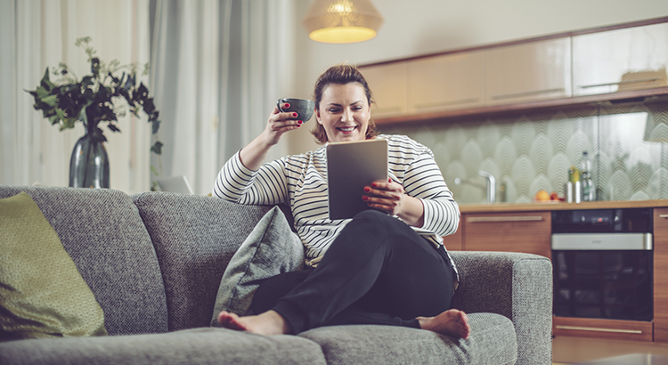 Young woman at home