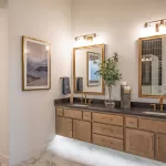 Primary Bath in a David Weekley Homes model at Furst Ranch