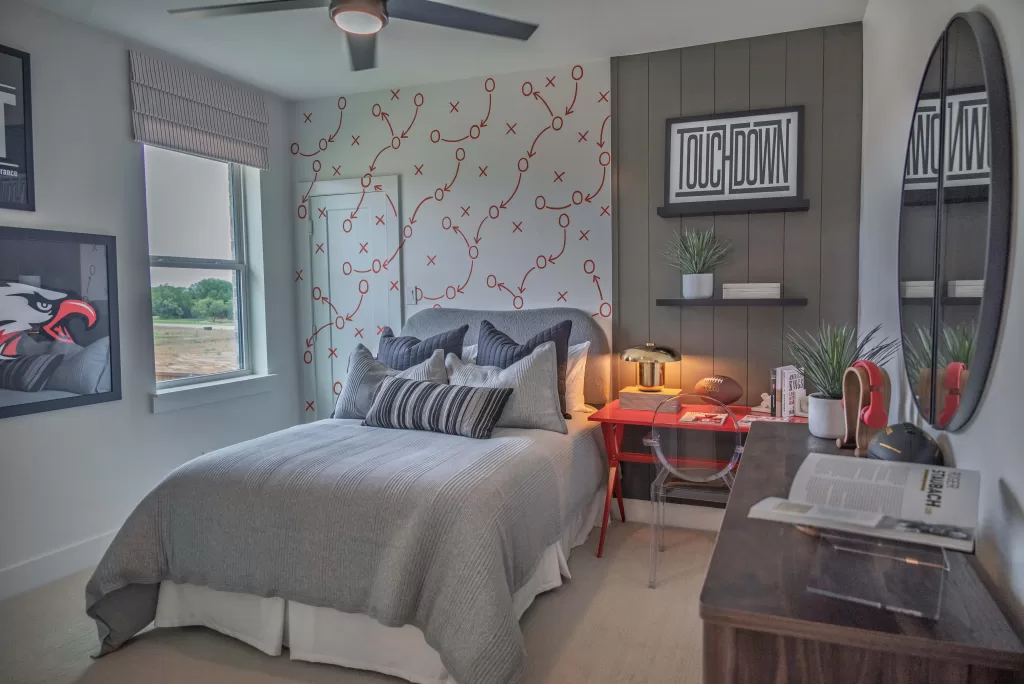 Secondary Bedroom in a David Weekley Homes model at Furst Ranch