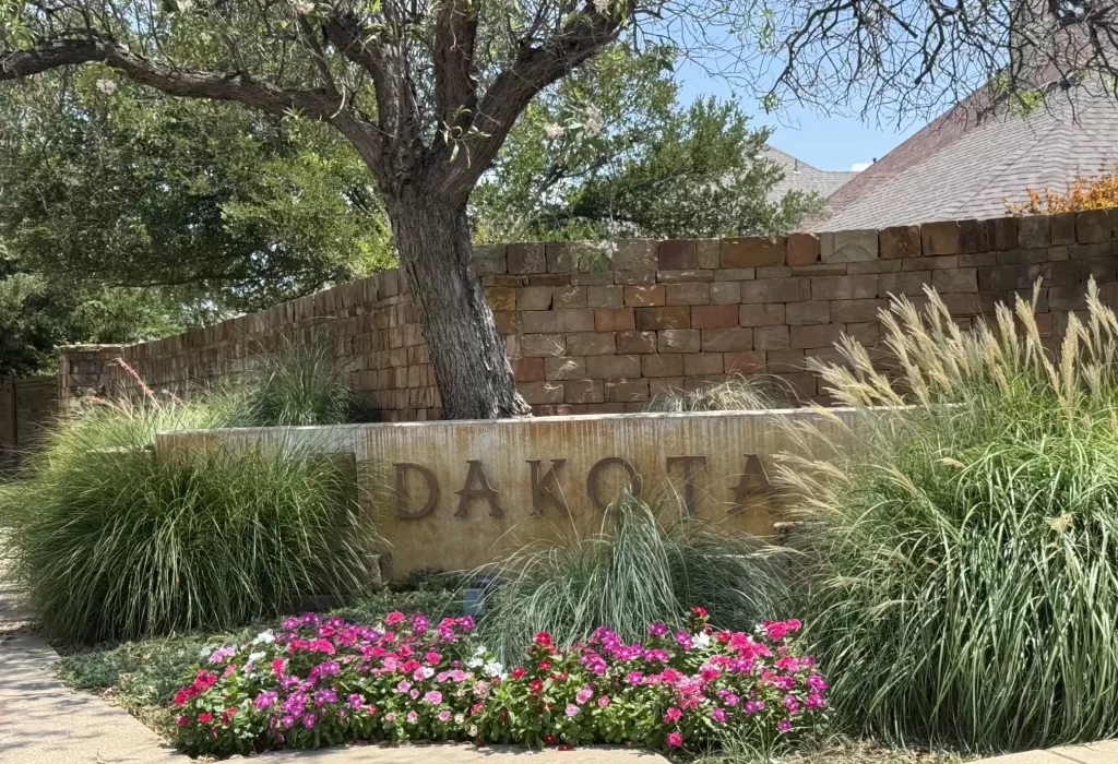 Dakota Community in Lantana TX Entrance